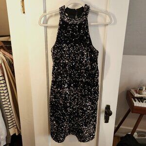 Sequin halter top dress